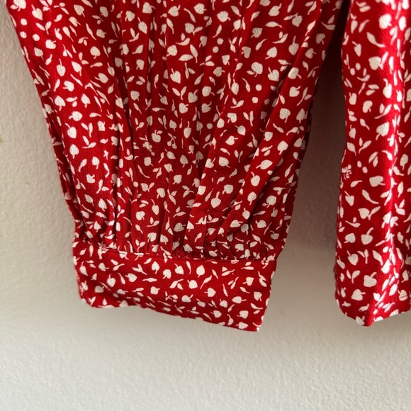 NWT Madewell Kinston Side Button Wrap Red Top Size Small - Picture 9 of 12